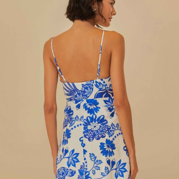 Farm Rio Off-White Floral Birds Euroflax™ Mini Dress - Picture 7 of 9